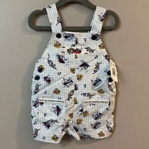 NWT Vintage Nautical Fishing Bear Shortall